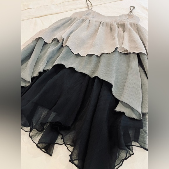 Vintage Layered Gray and Black Mini Dress - Picture 3 of 5